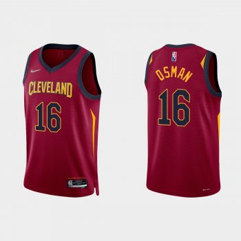 Cleveland Cavaliers Cedi Osman #16 Nike 2021/22 75th Anniversary Diamond Wine Jersey Icon