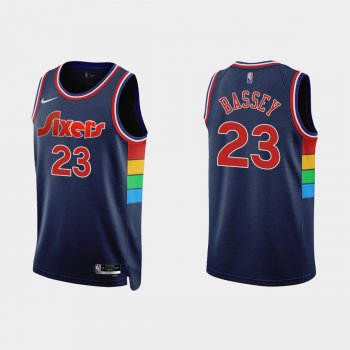 Philadelphia 76ers Charles Bassey #23 Nike 2021/22 75th Anniversary Diamond Navy Jersey Icon