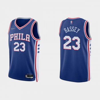 Philadelphia 76ers Charles Bassey #23 Nike 2021/22 75th Anniversary Diamond Royal Jersey Icon