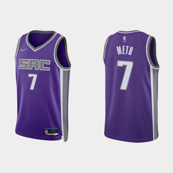 Sacramento Kings Chimezie Metu #7 Nike 2021/22 75th Anniversary Diamond Purple Jersey Icon