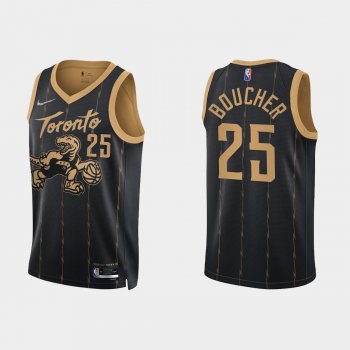 Toronto Raptors Chris Boucher #25 Nike 2021/22 75th Anniversary City Edition Black Jersey