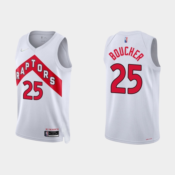 Toronto Raptors Chris Boucher #25 Nike 2021/22 75th Anniversary Diamond White Jersey Association