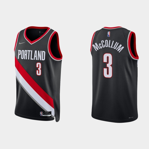 Portland Trail Blazers C.J. McCollum #3 Nike 2021/22 75th Anniversary Diamond Black Jersey Icon