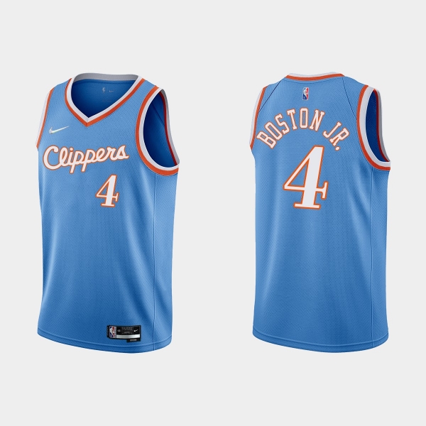 Los Angeles Clippers 75th Anniversary #4 Brandon Boston Jr. Blue City Jersey