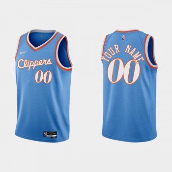 Los Angeles Clippers 75th Anniversary #00 Custom Blue City Jersey