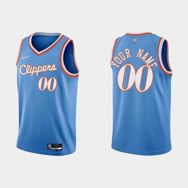 Los Angeles Clippers 75th Anniversary #00 Custom Blue City Jersey