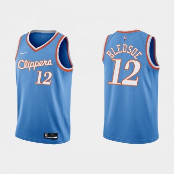 Los Angeles Clippers 75th Anniversary #12 Eric Bledsoe Blue City Jersey