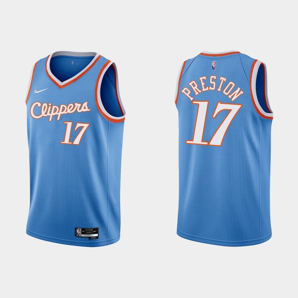 Los Angeles Clippers 75th Anniversary #17 Jason Preston Blue City Jersey