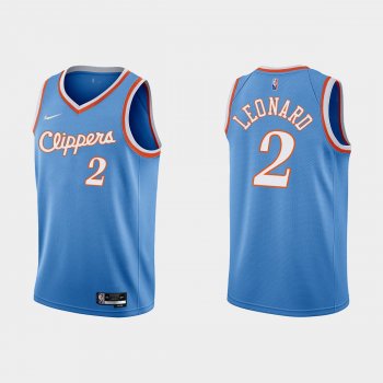 Los Angeles Clippers 75th Anniversary #2 Kawhi Leonard Blue City Jersey