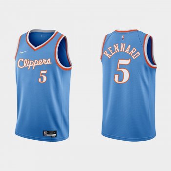 Los Angeles Clippers 75th Anniversary #5 Luke Kennard Blue City Jersey