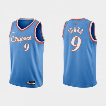 Los Angeles Clippers 75th Anniversary #9 Serge Ibaka Blue City Jersey