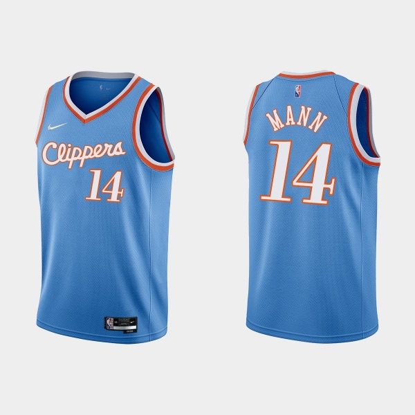 Los Angeles Clippers 75th Anniversary #14 Terance Mann Blue City Jersey