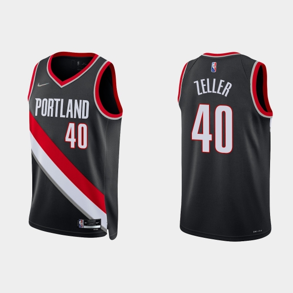 Portland Trail Blazers Cody Zeller #40 Nike 2021/22 75th Anniversary Diamond Black Jersey Icon