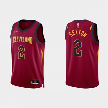 Cleveland Cavaliers Collin Sexton #2 Nike 2021/22 75th Anniversary Diamond Wine Jersey Icon