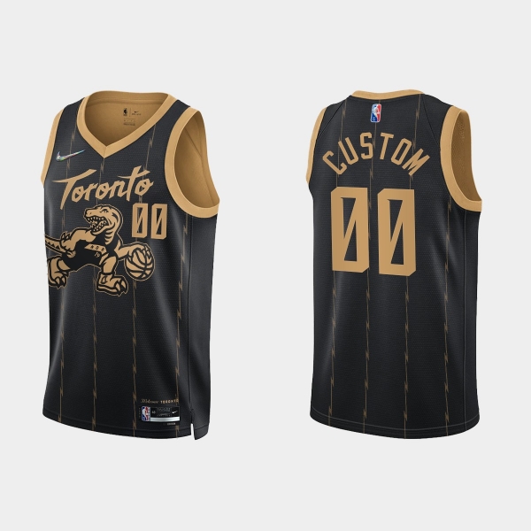 Toronto Raptors Custom #00 Nike 2021/22 75th Anniversary City Edition Black Jersey