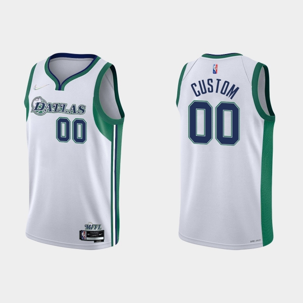 Dallas Mavericks Custom #00 Nike 2021/22 75th Anniversary City White Jersey