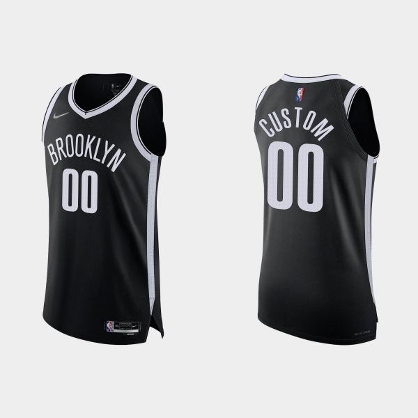 Brooklyn Nets Custom #00 2021/22 75th Anniversary Diamond Black Authentic Jersey