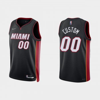 Miami Heat Custom #00 Nike 2021/22 75th Anniversary Diamond Black Jersey Icon