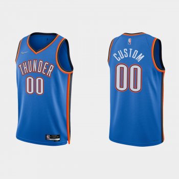 New York Knicks Custom #00 Nike 2021/22 75th Anniversary Diamond Blue Jersey Icon