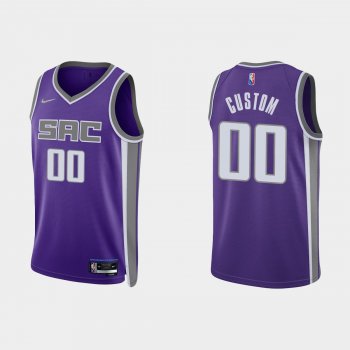 Sacramento Kings Custom #00 Nike 2021/22 75th Anniversary Diamond Purple Jersey Icon