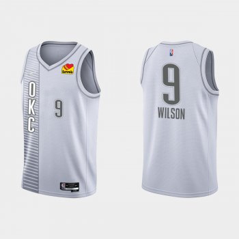 Thunder D. J. Wilson #9 Nike City Edition 75th Anniversary Gray Jersey