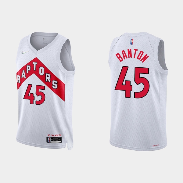 Toronto Raptors Dalano Banton #45 Nike 2021/22 75th Anniversary Diamond White Jersey Association