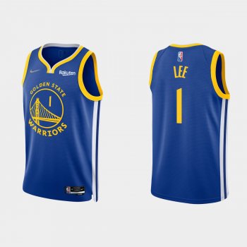 Golden State Warriors Damion Lee #1 Nike 2021/22 75th Anniversary Diamond Royal Jersey Icon