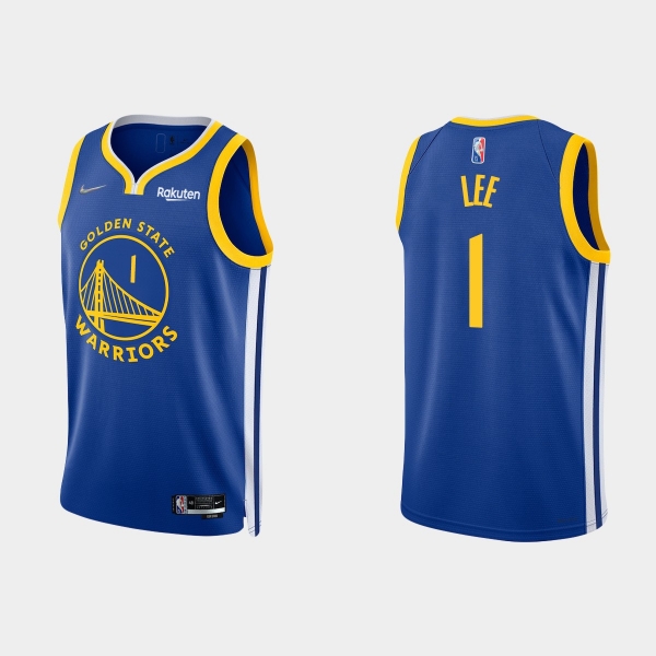 Golden State Warriors Damion Lee #1 Nike 2021/22 75th Anniversary Diamond Royal Jersey Icon