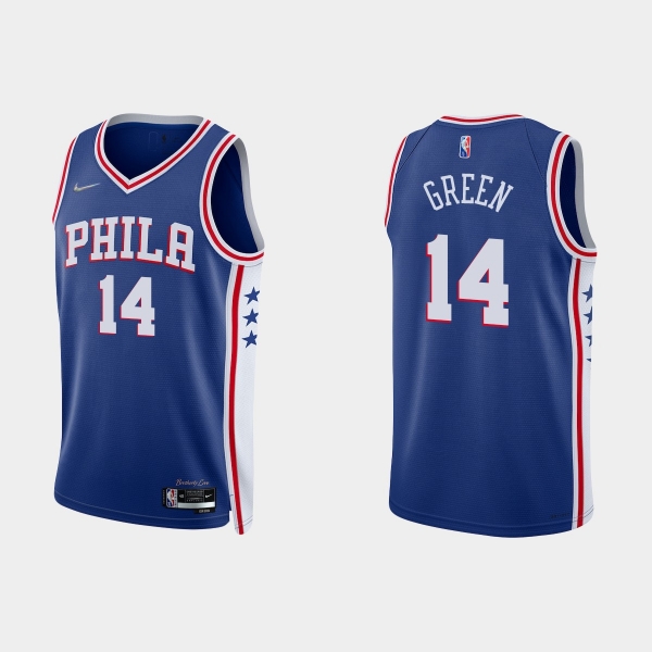 Philadelphia 76ers Danny Green #14 Nike 2021/22 75th Anniversary Diamond Royal Jersey Icon