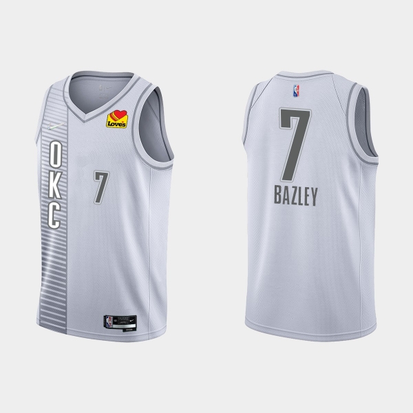 Thunder Darius Bazley #7 Nike City Edition 75th Anniversary Gray Jersey