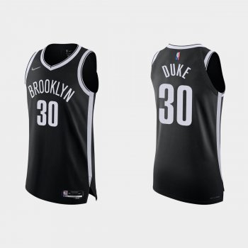 Brooklyn Nets David Duke #30 2021/22 75th Anniversary Diamond Black Authentic Jersey