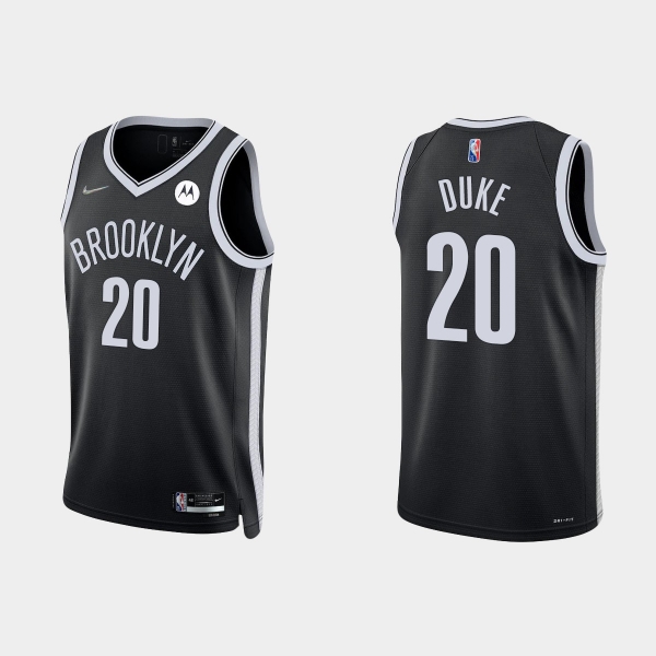 Brooklyn Nets David Duke #20 Nike 2021/22 75th Anniversary Diamond Black Jersey Icon