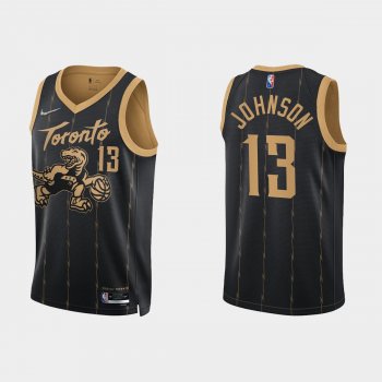 Toronto Raptors David Johnson #13 Nike 2021/22 75th Anniversary City Edition Black Jersey