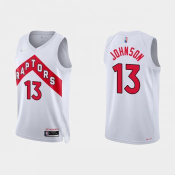 Toronto Raptors David Johnson #13 Nike 2021/22 75th Anniversary Diamond White Jersey Association