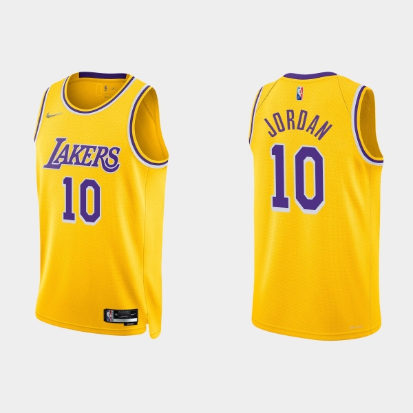 Los Angeles Lakers DeAndre Jordan #10 Nike 2021/22 75th Anniversary Diamond Gold Jersey Icon