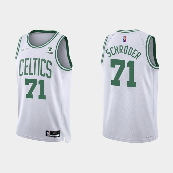 Boston Celtics Dennis Schroder #71 Nike 2021/22 75th Anniversary Diamond White Jersey Association