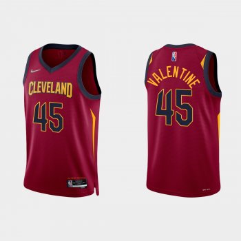 Cleveland Cavaliers Denzel Valentine #45 Nike 2021/22 75th Anniversary Diamond Wine Jersey Icon