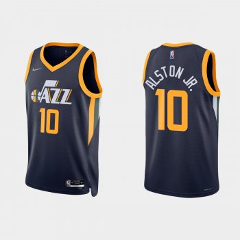 Utah Jazz Derrick Alston Jr. #10 Nike 2021/22 75th Anniversary Diamond Navy Jersey Icon