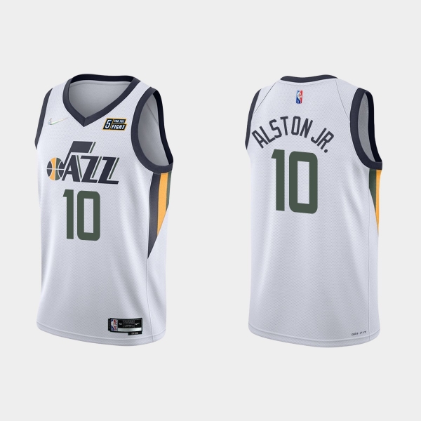 Utah Jazz Derrick Alston Jr. #10 Nike 2021/22 75th Anniversary Diamond White Jersey Association