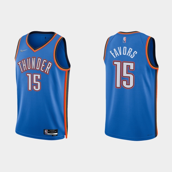 Oklahoma City Thunder Derrick Favors #15 Nike 2021/22 75th Anniversary Diamond Blue Jersey Icon