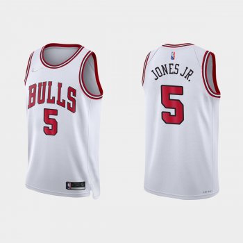 Chicago Bulls Derrick Jones Jr. #5 Nike 2021/22 75th Anniversary Diamond White Jersey Association