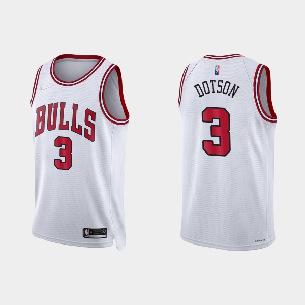 Chicago Bulls Devon Dotson #3 Nike 2021/22 75th Anniversary Diamond White Jersey Association