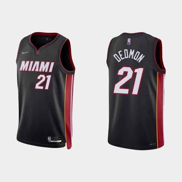 Miami Heat Dewayne Dedmon #21 Nike 2021/22 75th Anniversary Diamond Black Jersey Icon