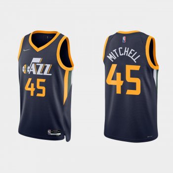 Utah Jazz Donovan Mitchell #45 Nike 2021/22 75th Anniversary Diamond Navy Jersey Icon