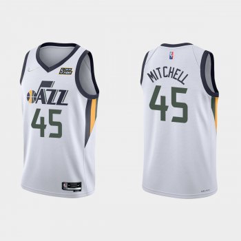 Utah Jazz Donovan Mitchell #45 Nike 2021/22 75th Anniversary Diamond White Jersey Association