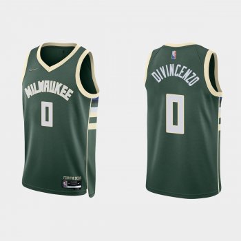 Milwaukee Bucks Donte DiVincenzo #0 Nike 2021/22 75th Anniversary Diamond Hunter Green Jersey