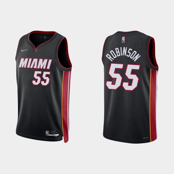 Miami Heat Duncan Robinson #55 Nike 2021/22 75th Anniversary Diamond Black Jersey Icon