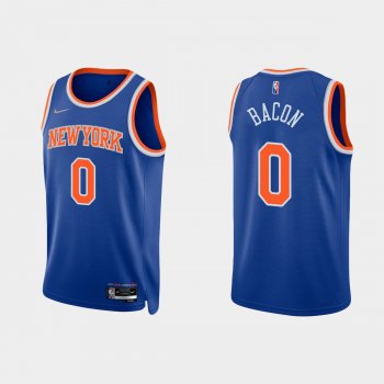 New York Knicks Dwayne Bacon #0 Nike 2021/22 75th Anniversary Diamond Blue Jersey Icon