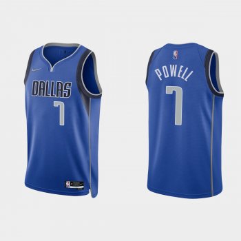 Dallas Mavericks Dwight Powell #7 Nike 2021/22 75th Anniversary Diamond Blue Jersey Icon