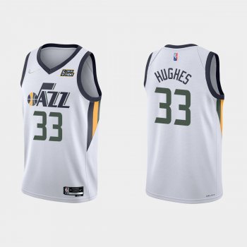 Utah Jazz Elijah Hughes #33 Nike 2021/22 75th Anniversary Diamond White Jersey Association